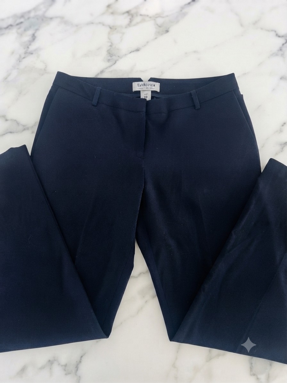 Van Heusen Black Straight Leg Stretch Dress Pants Modern Fit Sz 10